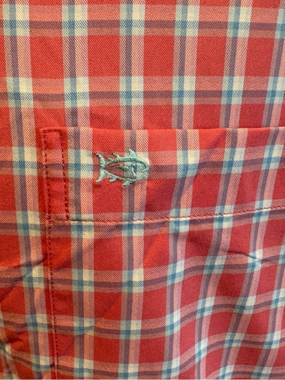 Southern Tide men’s Intercoastal men’s Button-Down Shirt. Sharp pink/blue plaid - Picture 2 of 6